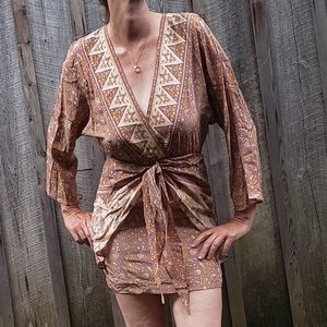 Winter Kate vintage silk Bohemian mini dress